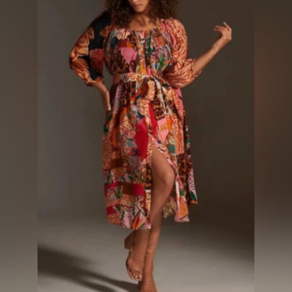 Geisha Designs Paras & Shalini Collage Dress Size S P Anthropologie Boho Peasant - Picture 12 of 16